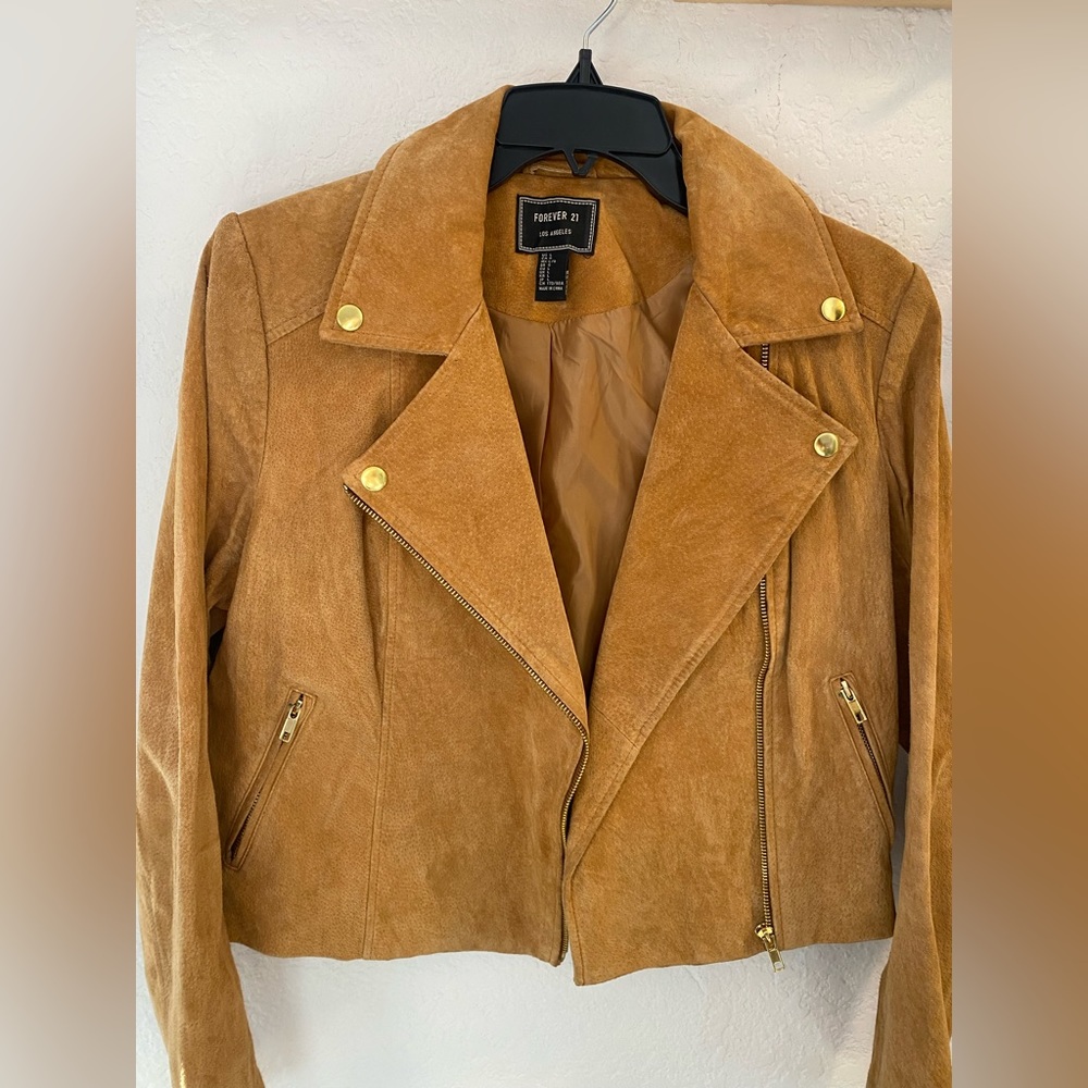 Camel moto jacket - size large